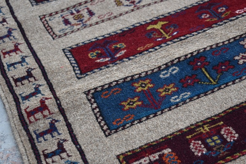 2'11 x 4'7 Vintage handmade afghan tribal small baluchi rug, Afghan wool 3x5 rug gallery