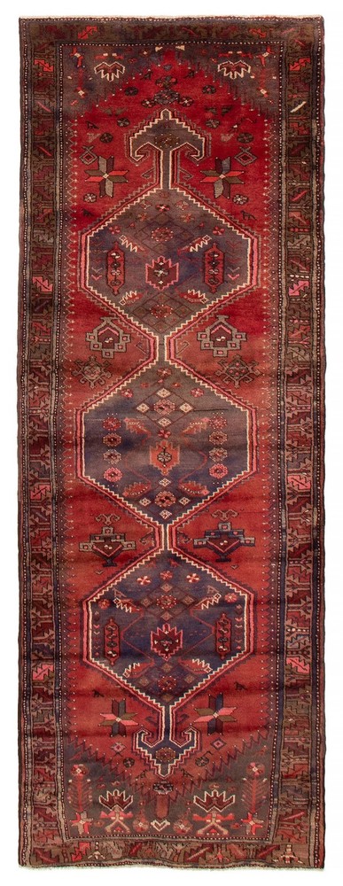 3'6" x 9'7" Vintage Hand-knotted Runner Rug Traditional Oriental Wool Carpet