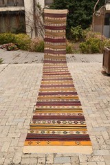 Turkish Rug 35”x279” EXTRA LONG Runner Kilim Corridor Kilim Stairs Rug 2×23