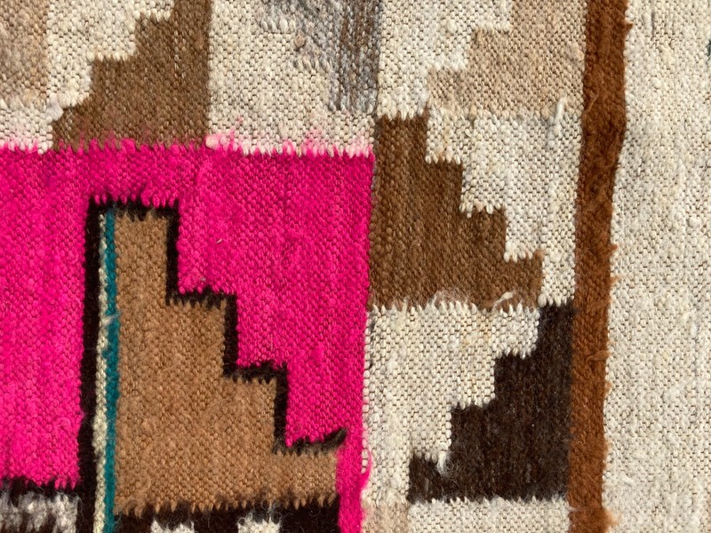 Vintage Handmade Turkish Geometric Wool Kilim Rug 156x116 cm gallery