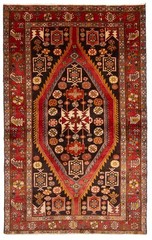 Vintage 4’2″ x 6’9″ Traditional Hand Knotted Vegetable Dye Wool Area Rug