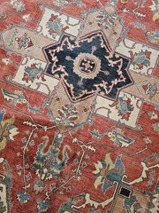 8 x 10 VINTAGE DESIGN TURKISH VEG DYE SERAPI HERIZ KAZAK ANTIQUE CAUCASIAN
