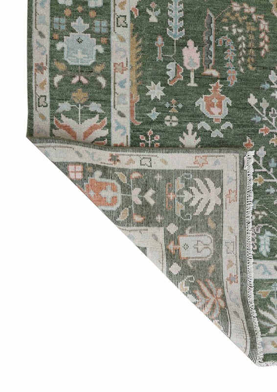 9x12 ft Green/Multi Hand made Oushak Living Area Rugs, Oriental Floor Carpet gallery