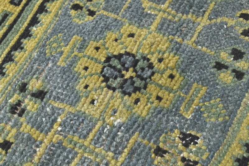 Vintage Turkish Runner Rug 2x10ft YELLOW Handmade Anatolian Oushak Hallway Wool gallery