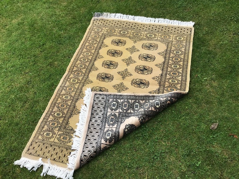 VINTAGE MAT RUG OLD CARPET LOVELY DESIGN REVERSIBLE TURKISH ASAIN AZTEC STYLE gallery