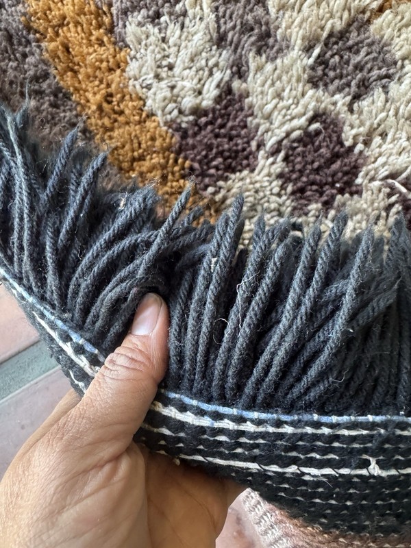 Multi-Color High Pile Geometric Rya Rug from, 1970s gallery