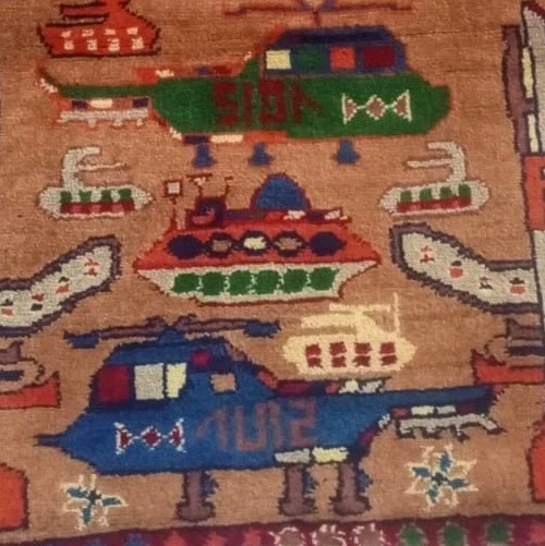 Handmade Afghani War Rug Great Quality Beautiful Design Size 81x57cm gallery