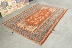 4×6 turkish wool area rug, hand-knotted vintage oushak rug, boho decor, 1255