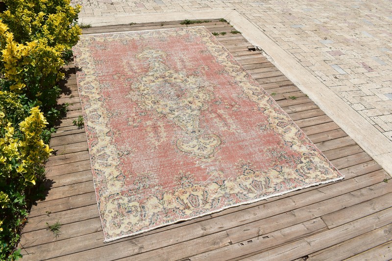 Turkish Rug 62''x99'' Oushak Light Muted Color 5x8 Vintage Rug Carpet 159x252cm gallery