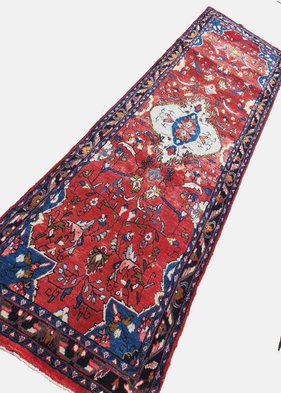 3'9"x12'8" ANTIQUE HAND KNOTTED CAUCASIAN MALAYER TRIBAL WOOL RUG RUNNER gallery