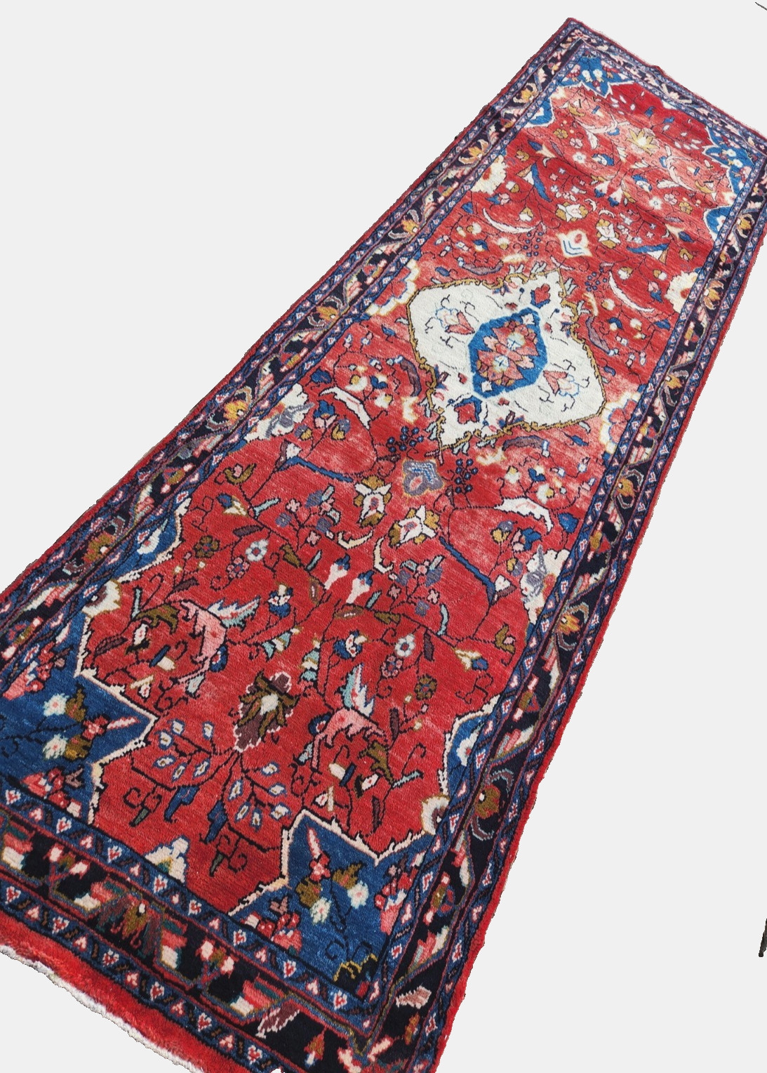 3'9"x12'9" ANTIQUE HAND KNOTTED CAUCASIAN MALAYER TRIBAL WOOL RUG RUNNER gallery