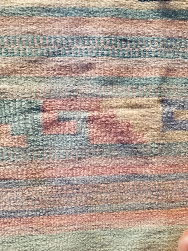 Distressed Vintage Traditional Handmade Mexican Wool Multicolor Kilim 4.5x2.5 ft gallery