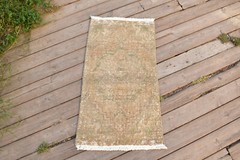 Turkish Carpet Hand Knotted 1×2 Size Doormat Chair Multi Color 42x78cm Yastik