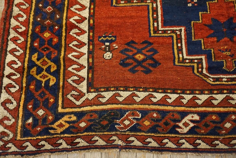 6'x11' Bold Red Antique Tribal Geometric Late 19th Century Caucasian Pambak Rug gallery