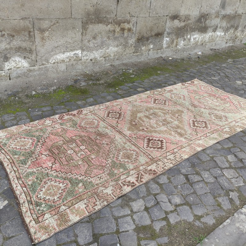 4x10 Oversized Turkish rug 4.23 x 10.43 ft Vintage Handmade huge rug 129 x 318cm gallery