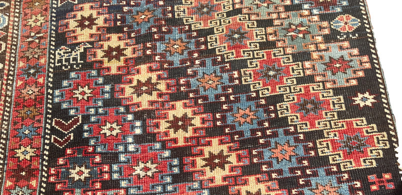 ANTIQUE 19th CENTURY TRIBAL CAUCASIAN CH CHI ORIENTAL RUG SIZE 4' 2x 6'1 gallery