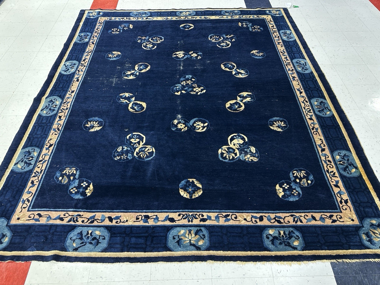 Ci 1880's ANTIQUE ART DECO CHINESE PEKING RUG 7.8x9.7 CHECK US OUT FOR MORE gallery