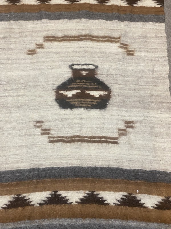 Vintage Turkish Angora Wool Blanket Kilim Rug Siirt 159x80cm gallery