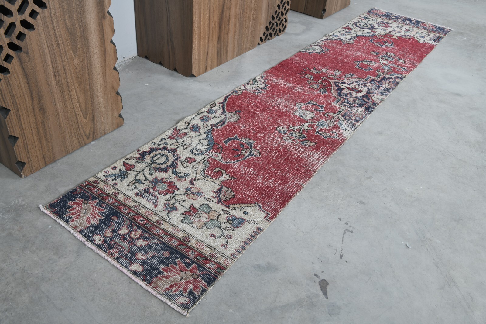 Oushak Runner Rugs Turkish Hand-Knotted Hallway Carpet Vintage Rug 2x9 ft 715 gallery