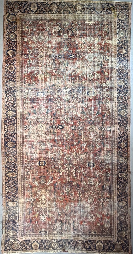 Antique Large Palace Size Carpet, Rust Mahal Sultan-Abad 12.8 X 23 Feet