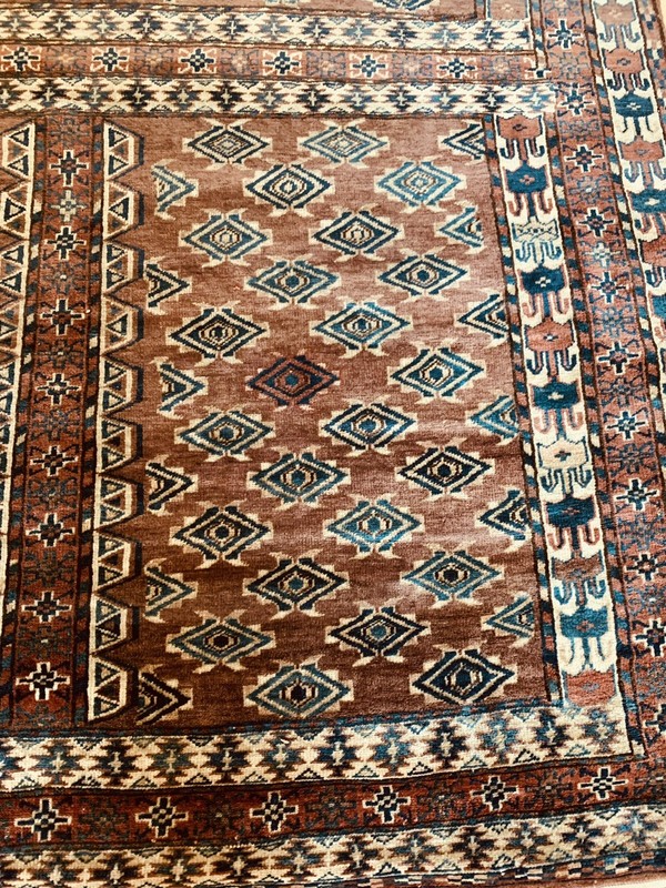 antique hand made turkoman turkemen rug size 165x138cm gallery
