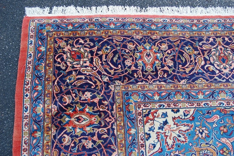 NATURAL WOOL Old Oriental Rugs Hand Woven,knotted size Approximately13' x 17'4" gallery