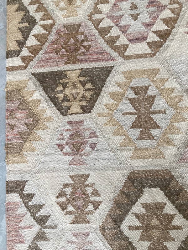 Vintage Traditional Handmade Beautiful Turkish Kilim Floor Rug Carpet 245x156 cm gallery