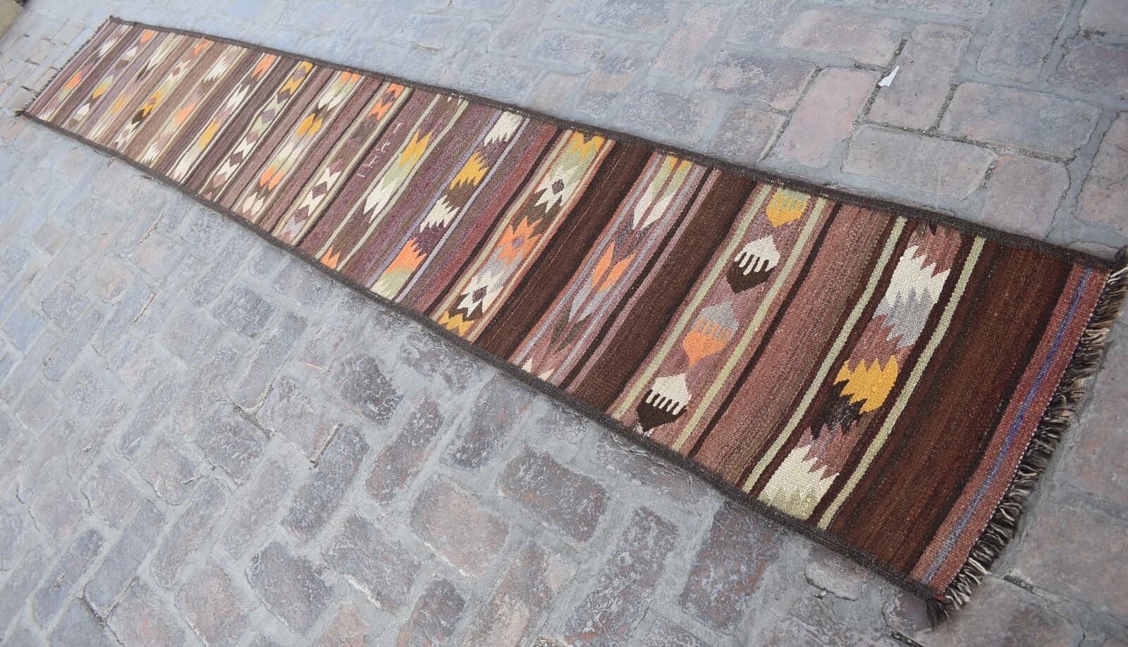 Vintage Afghan Persian Maldari Runner Rug 2x13 ft Handmade Tribal Hallway Carpet gallery