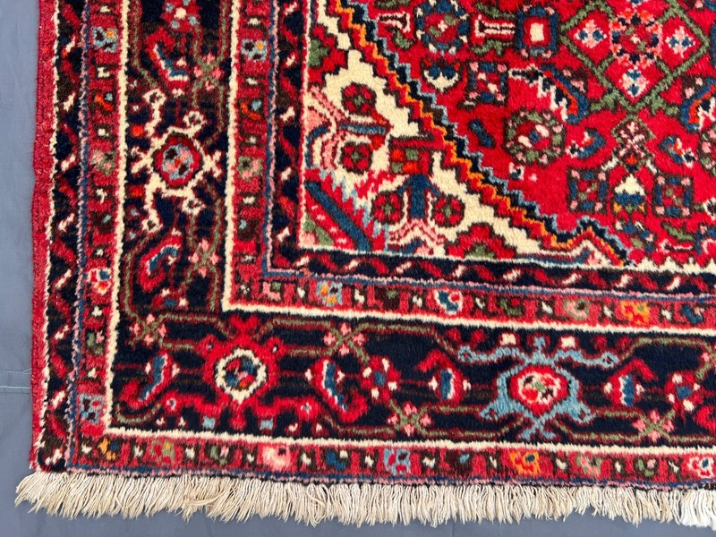 4'10x6'9 Ft Vintage Handknotted Caucasian Geometric Medallion Wool Rug gallery