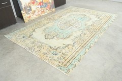6×9 Turkish Antique Rug Anatolian Hand-Knotted Vintage Oushak Large Carpet,184