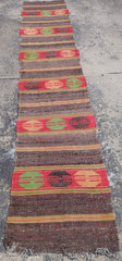 Vintage Traditional Oriental Turkish Multicolor Wool Kilim Rug Carpet 332×61 cm