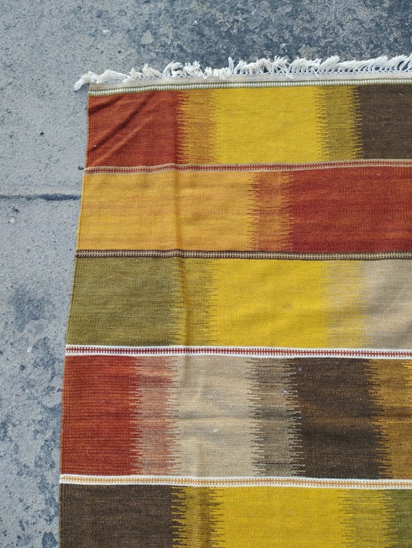 Vintage Handmade Scandivian Tribal Wool Kilim Rug Carpet 161x91 cm gallery
