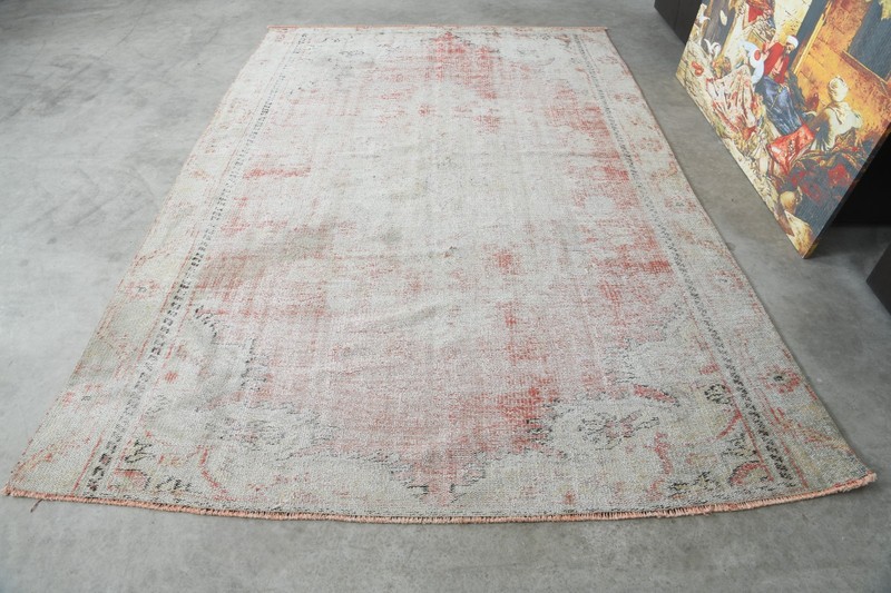 6x9 ft rugs, antique turkish carpet vintage oushak rug hand-knotted wool rug,655 gallery