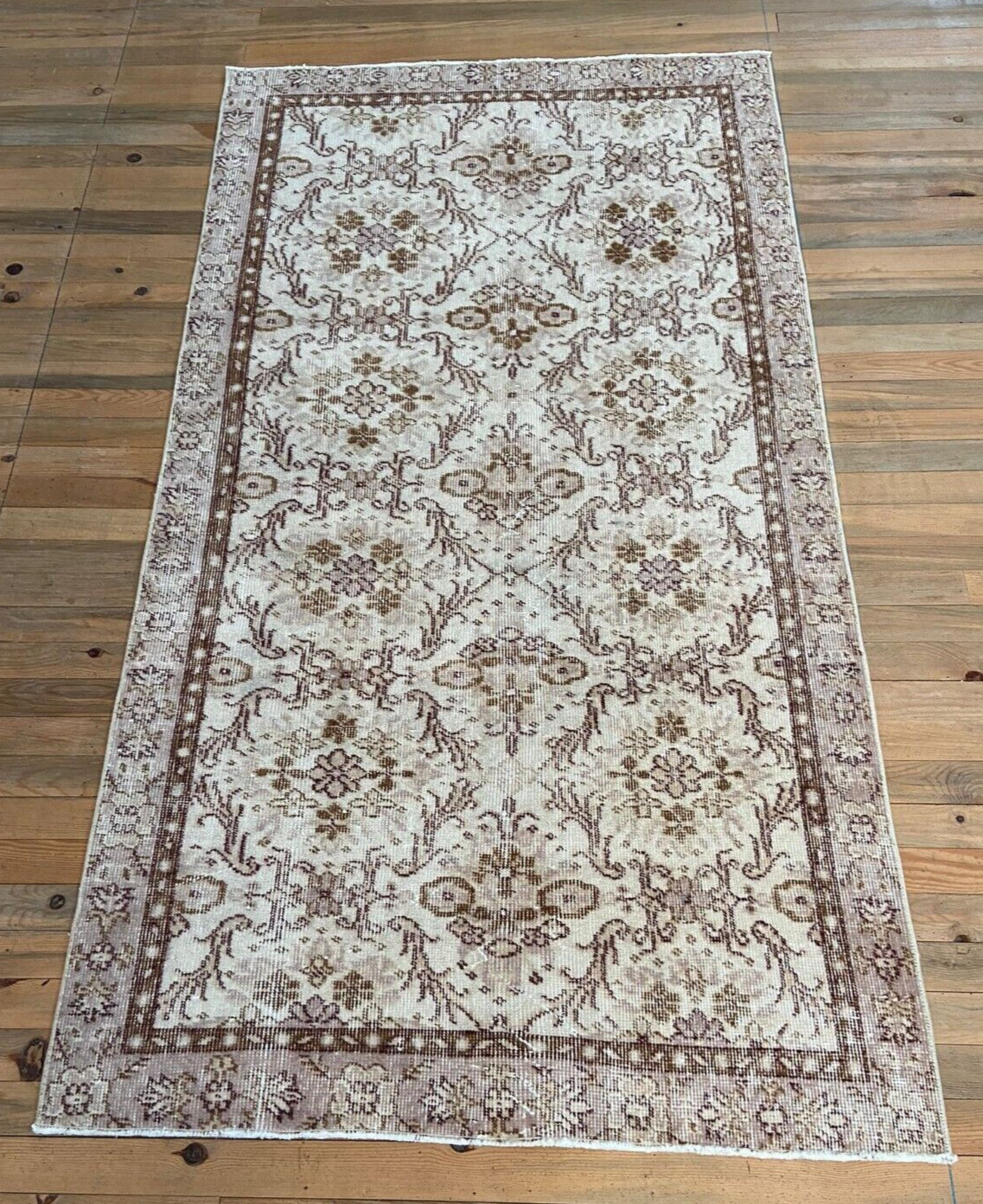 Beige Rug, 3.4x6.3 ft, Vintage Carpet, Muted Rug, Handmade Wool Rug, Turkish Rug gallery