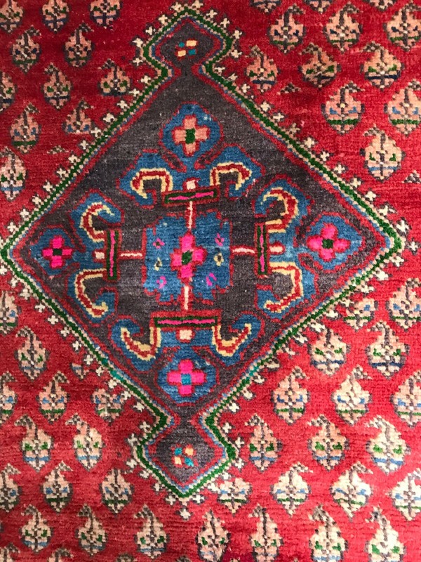 Old Hand Knotted wool rug mo511 3'5"x10'6" gallery