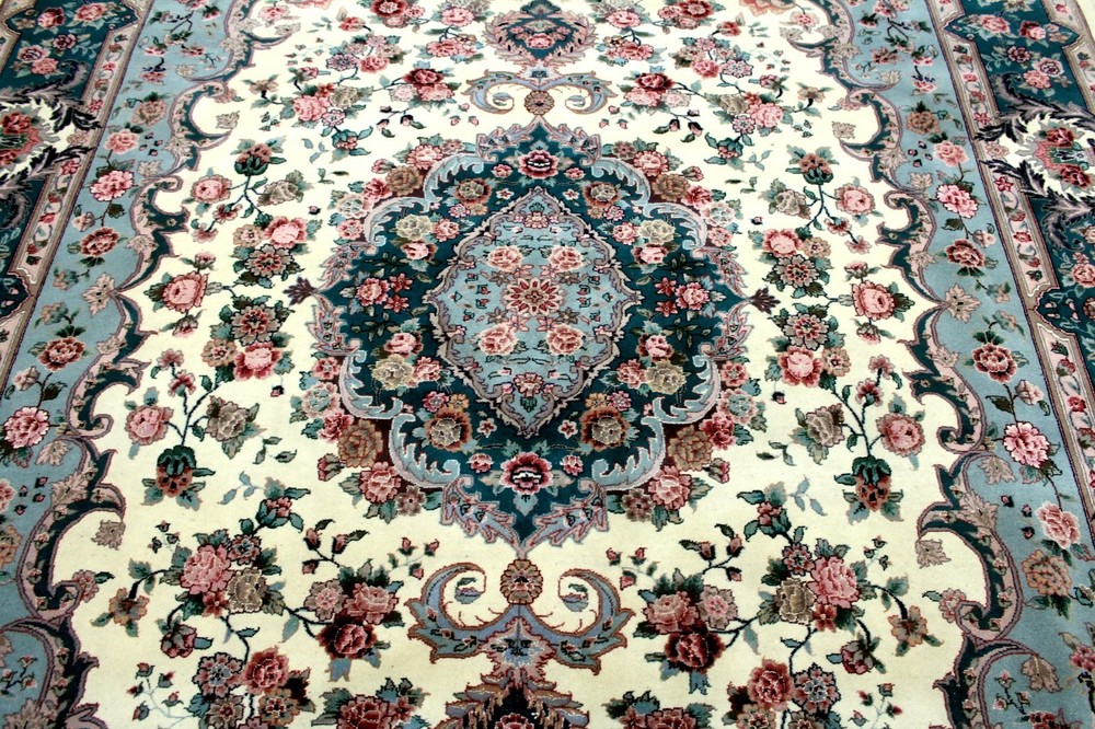 8X10 BREATHTAKING MASTERPIECE 400KPSI 50RAJ HAND KNOTTED SILK & WOOL TABRIZZ RUG