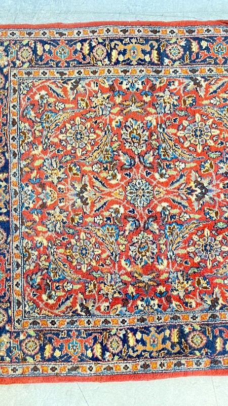 Vintage Sarouk Design Runner, Allover Floral, Red Field, Hand-Knotted Wool gallery
