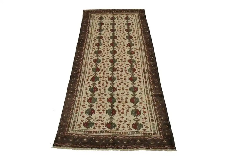 Handmade Vintage Oriental Runner Rug Floral Tribal Hallway Home Carpet 4X9 ft gallery