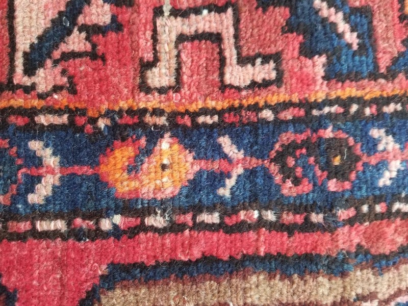 Vintage Traditional Handmade Karajeh Wool Multicolor Rug 198x115cm gallery