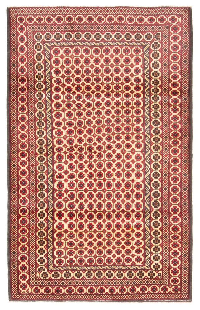Vintage Traditional Hand-Knotted Area Rug 3'11" x 6'4" Oriental Wool Carpet