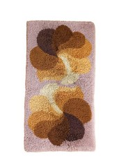 DESSO mid-century shag dralon acrylic wool rug brown yellow vintage 60s 70s