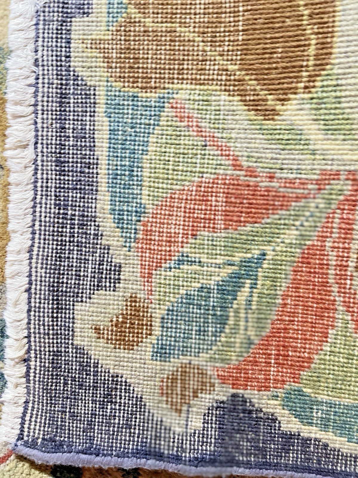 Oriental Rug Vintage Modern Tibetan Signed Art Nouveau Design Handknotted gallery