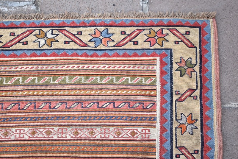 Caucasian Soumak Rug 3'2'' x 4'6'' ft Soumak Woven Kilim Fine Quality Area Rug gallery