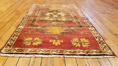 Beautiful Vintage 1950-1960’s Natural Dyed 1’10” × 3’1″ Wool Pile, Tribal Rug