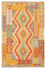Vintage Hand Woven Area Rug 3’6″ x 5’2″ Traditional Wool Oriental Carpet
