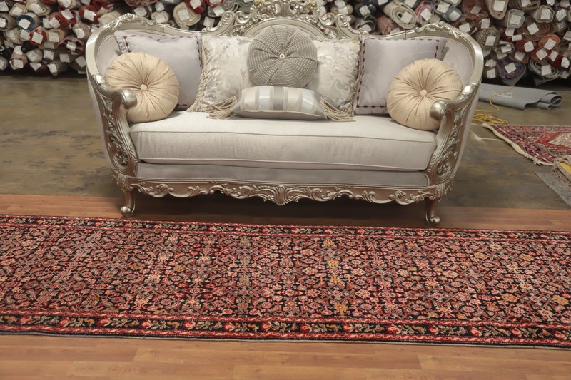 Black Antique Traditional Vegetable Dye 16 ft Long Runner Rug Hand-knotted 4x16 gallery