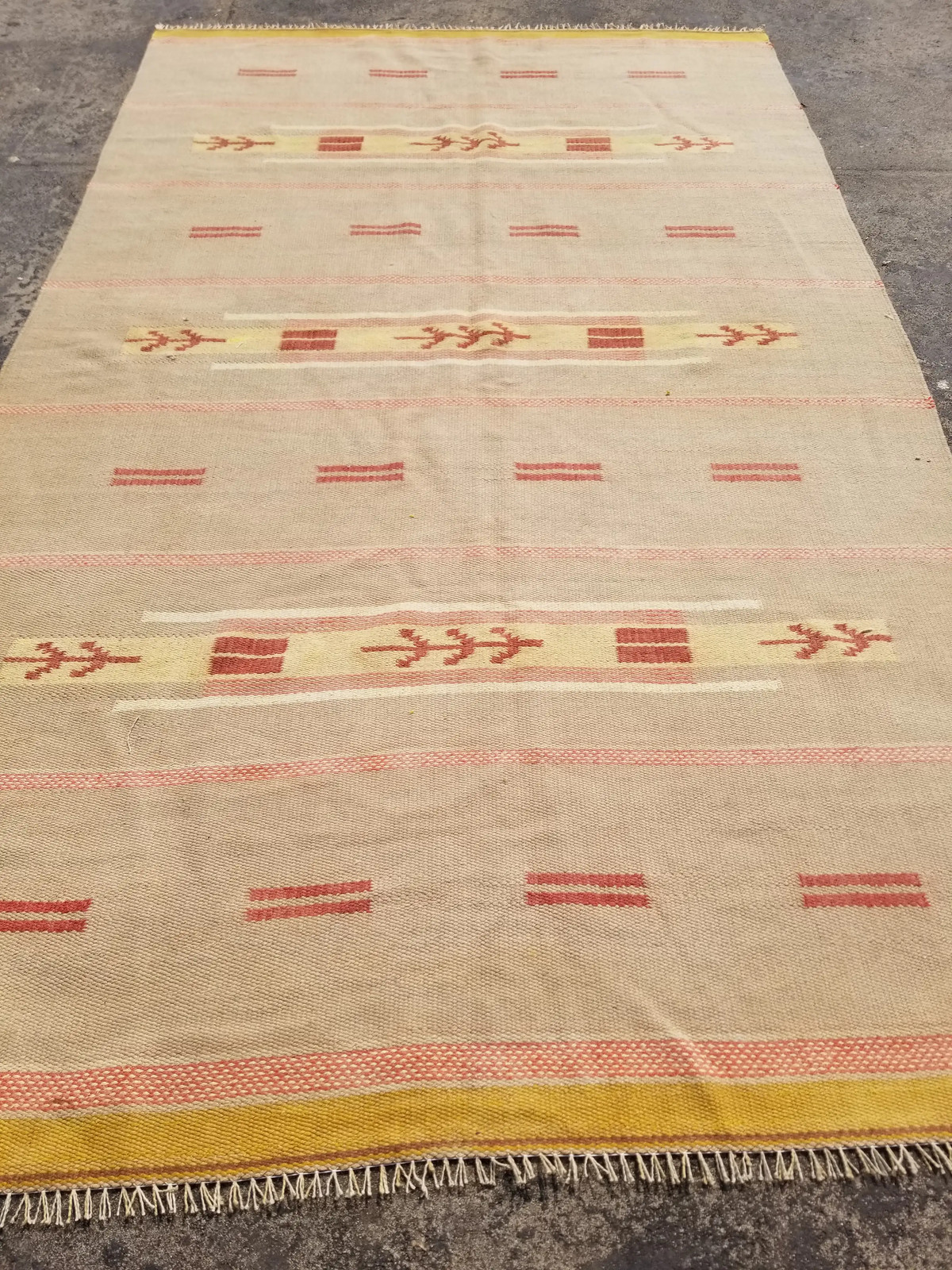 Vintage Traditional Handmade Oriental Flatweave Wool Multicolor Kilim 9.2x5.5 ft gallery
