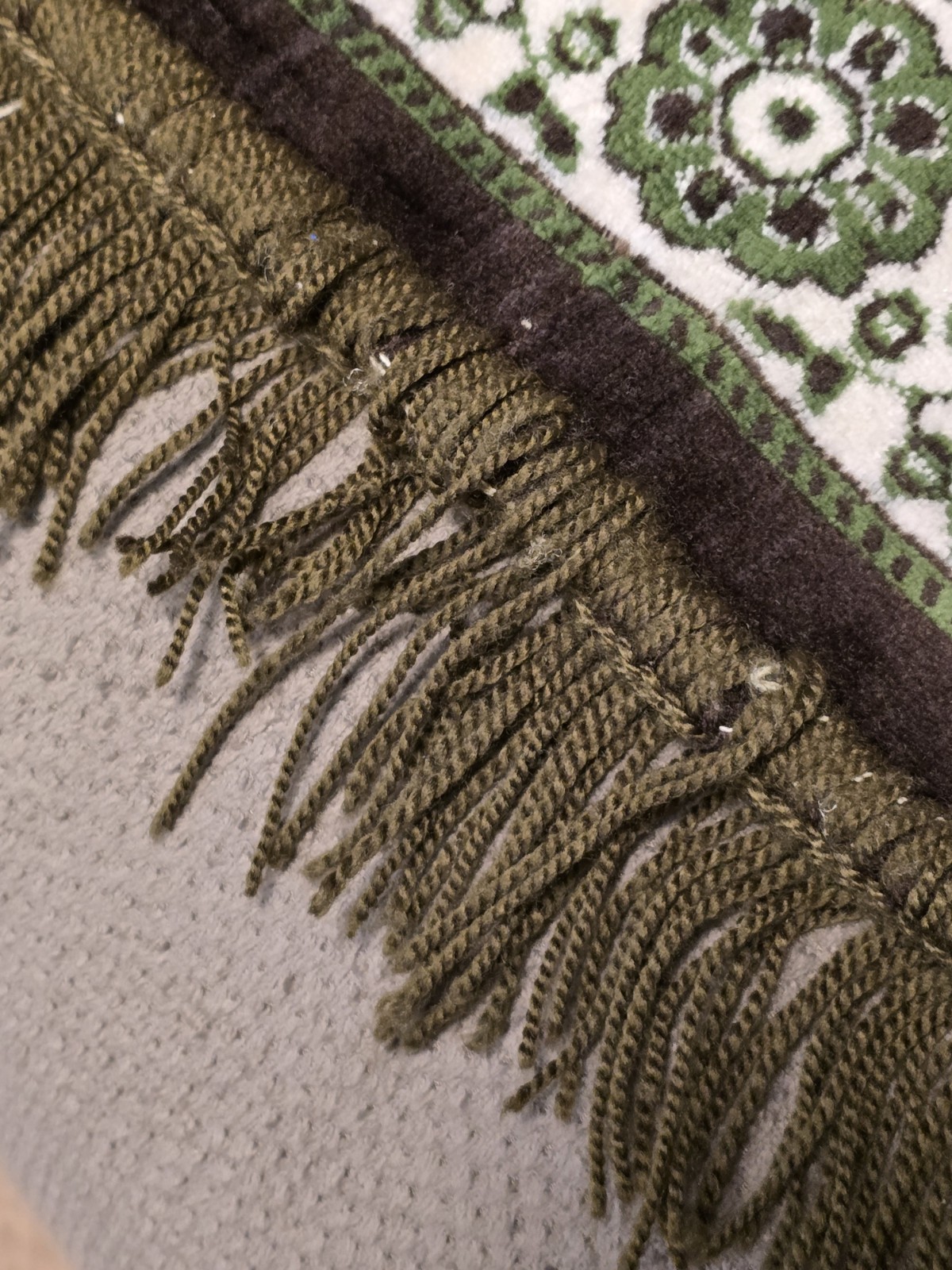 Handmade Vintage 80's Turkish Rug 2'x4' Wall Hanging Turkey Green Brown Cream gallery