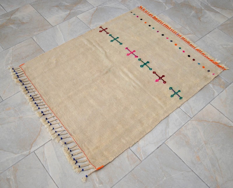Handmade Priest Apron, 3x4 Rug Turkish Kilim Rug Antique Rug, Actual: 35" x 42" gallery