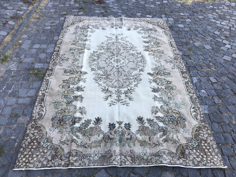 Turkish Vintage Rug, Handmade Wool Rug, Bohemian Large Rug, 5,9 x 9,2 ft gallery